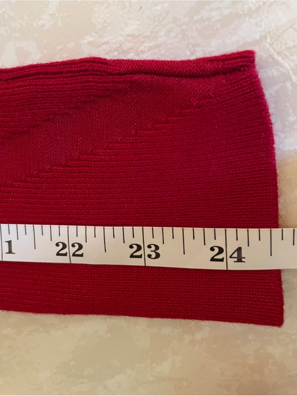 GUESS Women's Red V-Neck Long Sleeve Top with Center Accent - Picture 9 of 11